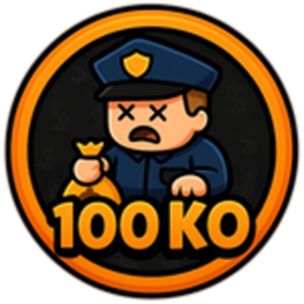 ภาพทางการ ROB IT ไอคอน Badge 100 K.O. พร้อมสัญลักษณ์เป้าหมาย/ตัวเลข · Badge 100 K.O. · 1515586517599244