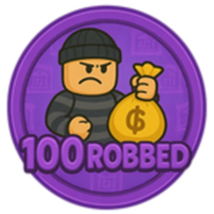 ภาพทางการ ROB IT ไอคอน Badge 100 Robbed พร้อมสัญลักษณ์เป้าหมาย/ตัวเลข · Badge 100 Robbed · 3262685180989090