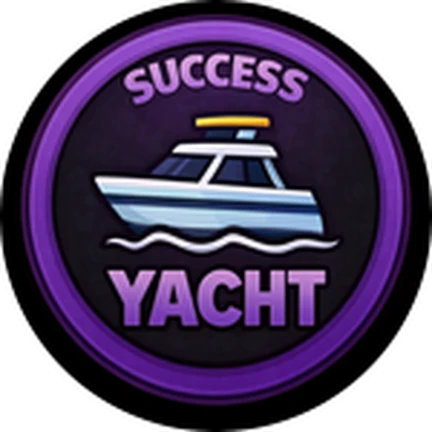 ภาพทางการ ROB IT ไอคอน Badge Yacht Completed พร้อมสัญลักษณ์เป้าหมาย/ตัวเลข · Badge Yacht Completed · 238347336910803
