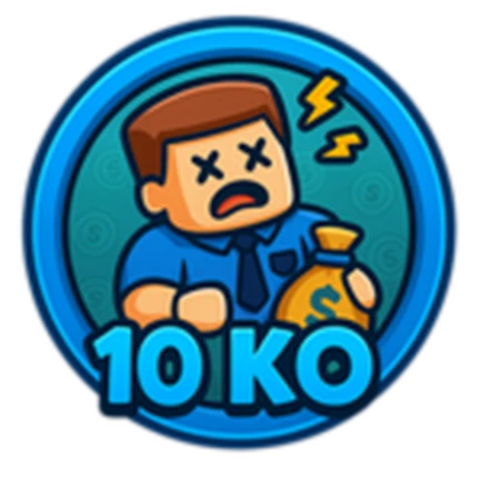 ภาพทางการ ROB IT ไอคอน Badge 10 K.O. พร้อมสัญลักษณ์เป้าหมาย/ตัวเลข · Badge 10 K.O. · 1445760693208043