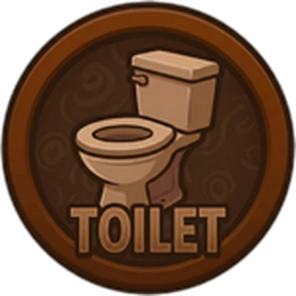 ภาพทางการ ROB IT ไอคอน Badge Toilet พร้อมสัญลักษณ์เป้าหมาย/ตัวเลข · Badge Toilet · 899834837881295