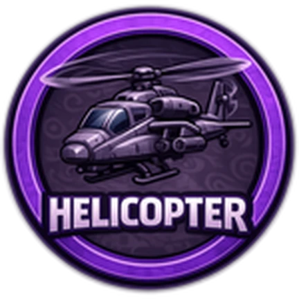 ภาพทางการ ROB IT ไอคอน Badge Helicopter พร้อมสัญลักษณ์เป้าหมาย/ตัวเลข · Badge Helicopter · 1942127857039151