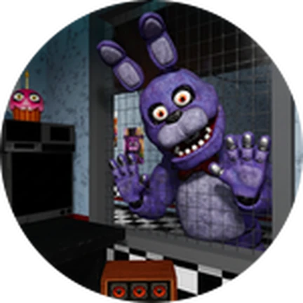 ภาพทางการ SCP MORPH ไอคอนตัวละครกระต่ายม่วงหลังหน้าต่าง · Badge USING THE LIGHT ON BONNIE · 545626395089094