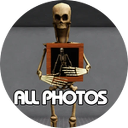 ภาพทางการ SCP MORPH ป้าย ALL PHOTOS พร้อมโครงกระดูก · Badge ALL PHOTOS COLLECTED · 1900445100799736