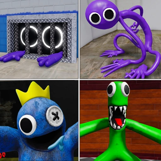 ภาพทางการ SCP MORPH คอลลาจตัวละครสีน้ำเงิน เขียว และม่วง · ไอคอน SCP MORPH