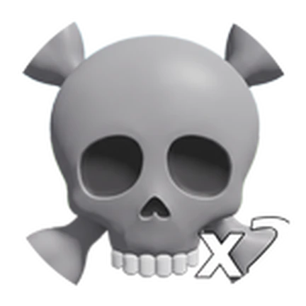 ภาพทางการ SCP MORPH หัวกะโหลกสีเทามีเครื่องหมาย x2 · Pass Buy x2 Kills! · 1929170693