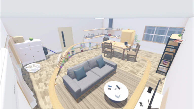 ภาพทางการ Secret Staycation: ห้องนั่งเล่นสีอ่อนมองจากมุมสูง · Media Secret Staycation · 15923714574