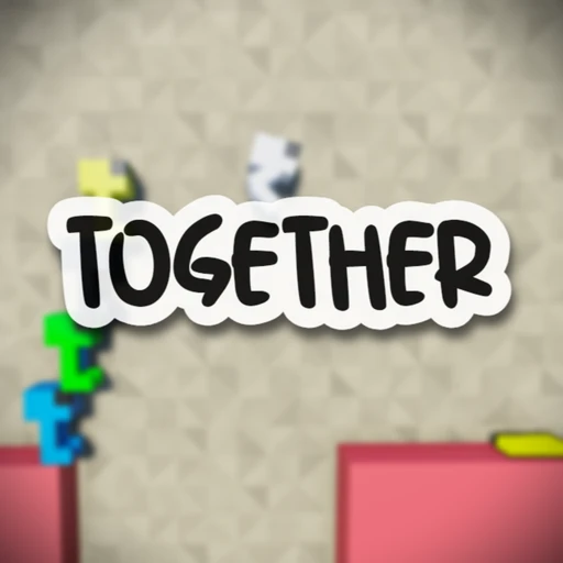 ภาพทางการ Together [Party Game] คำว่า TOGETHER เหนือฉากกำแพงกับตัวละครสีเล็ก · ไอคอน Together [Party Game]
