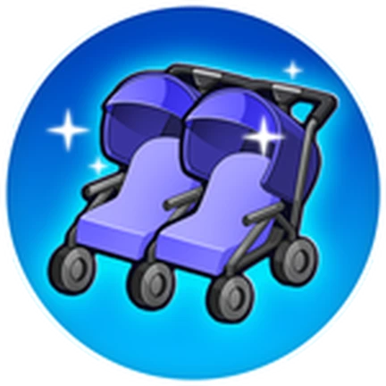 รถเข็นเด็กแฝดสีม่วง จาก Twilight Daycare ของ Nighty Studio บน Roblox