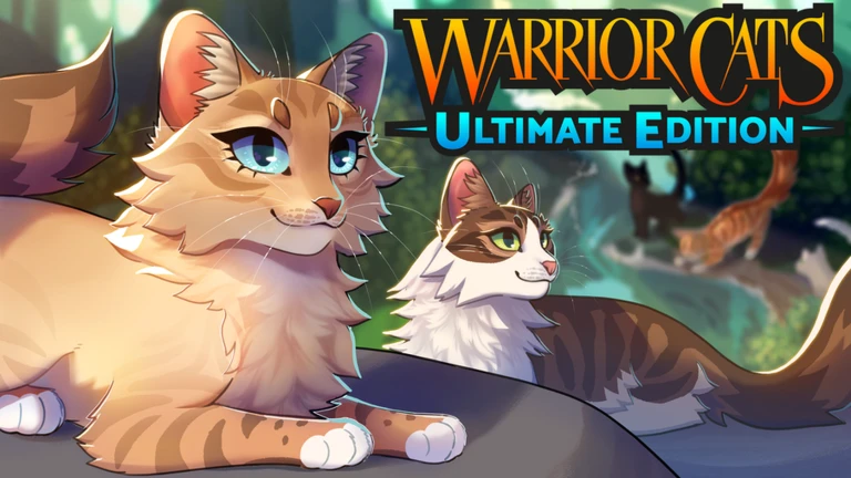 ภาพโปรโมต Media 18540714573 ของ Warrior Cats: Ultimate Edition แสดงภาพวาดแมวสองตัวอยู่ริมลำธาร