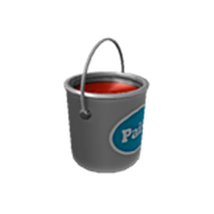 ไอคอน Pass [Offsale] Paint Bucket ของ Work at a Pizza Place แสดงถังสีเทาที่มีสีแดงอยู่ด้านใน