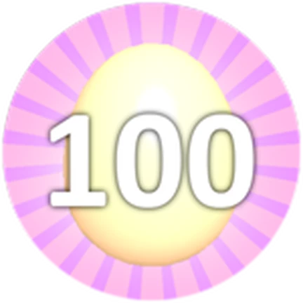 ภาพทางการ Classic Bubble Gum Simulator จาก Rumble Studios/Roblox: Hatch 100 Eggs · Badge 2124453007