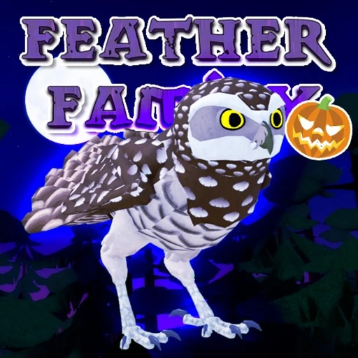 ภาพทางการ Feather Family จากผู้สร้าง/Roblox: Feather Family · ไอคอนเกมและ Root ธีมกลางคืน